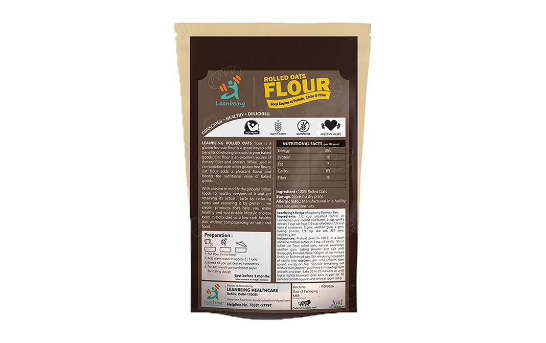 Leanbeing Rolled Oats Flour    Pack  1 kilogram
